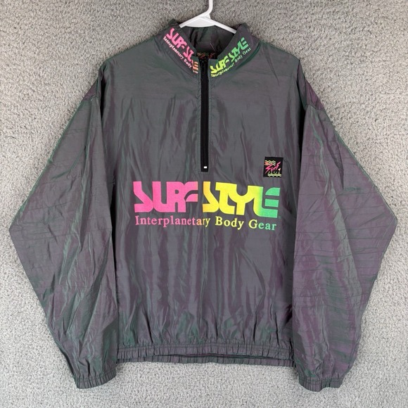 surf style Other - Vintage 90s Surf Style Interplanetary Body Gear Windbreaker Jacket Iridescent OS